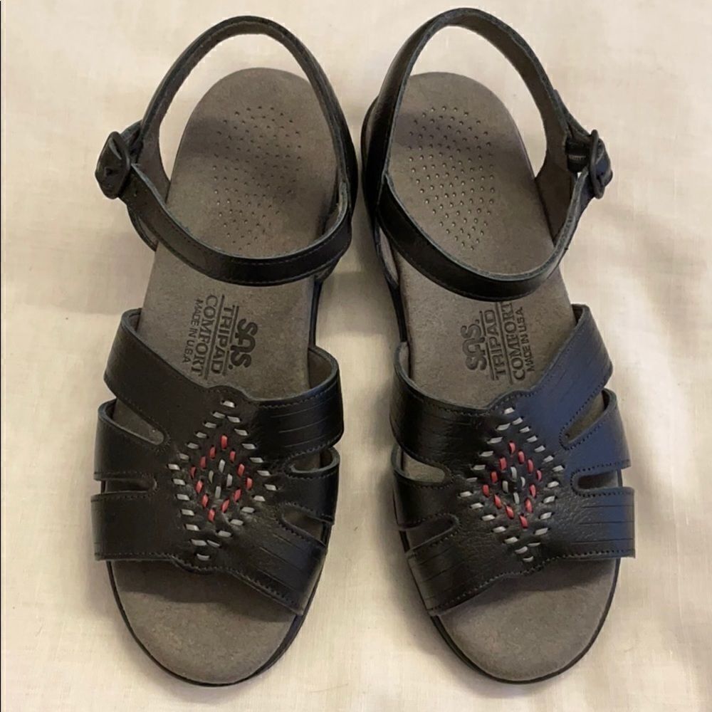 SAS BLACK TRIPAD COMFORT SANDALS. NEW - Picture 3 of 9